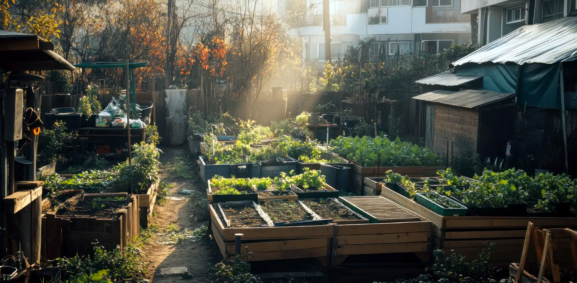 A productive urban vegetable garden