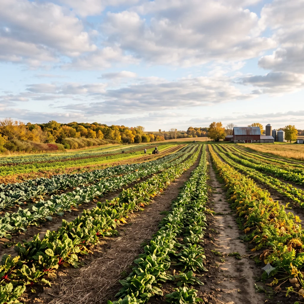 A field of grain and staple crops ready for harvest