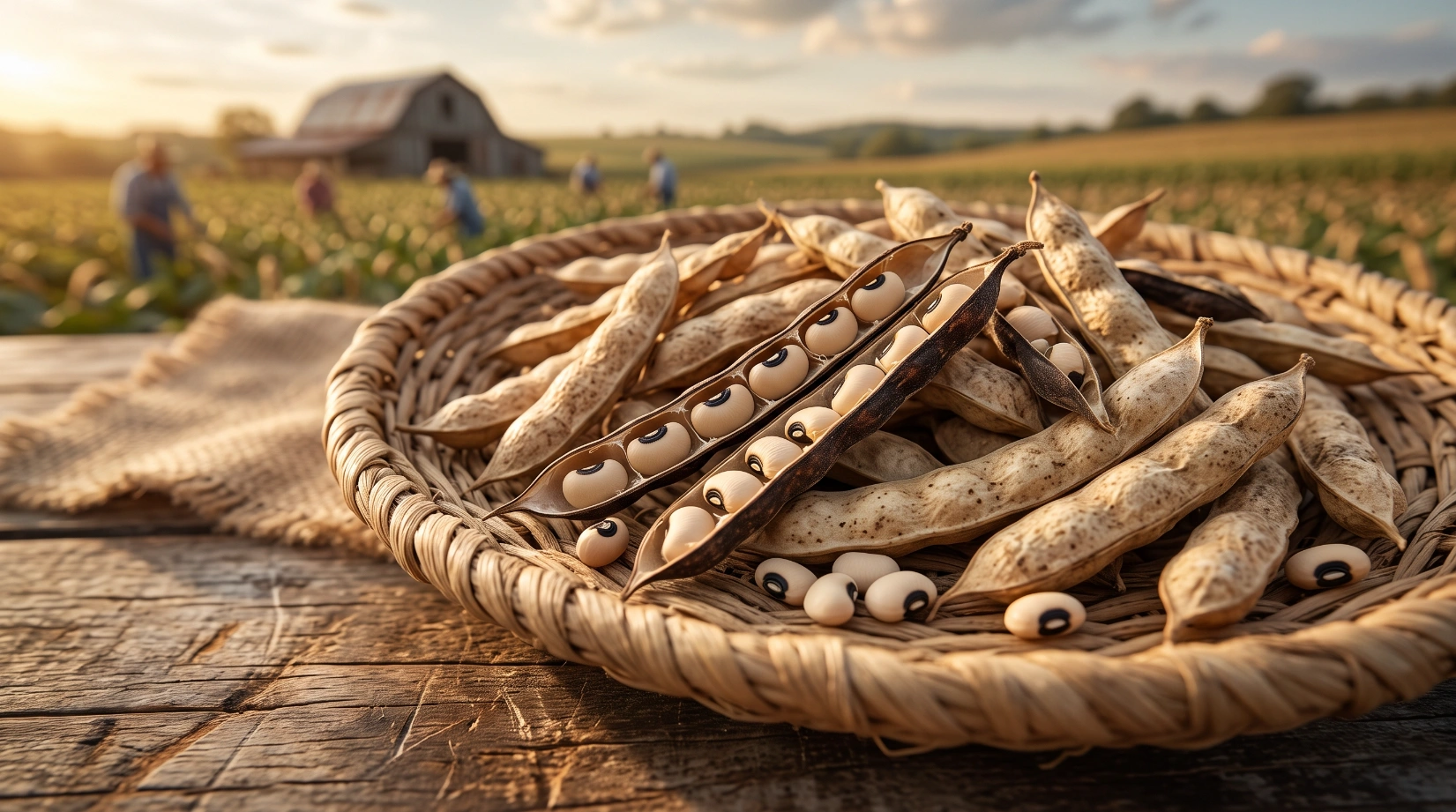 Cowpea plants and pods