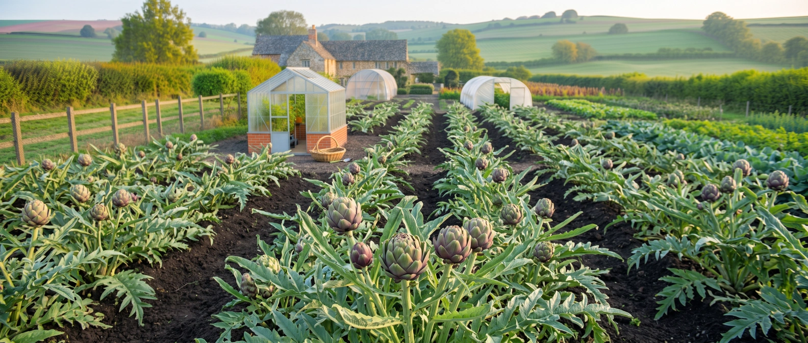 Globe artichoke flower heads
